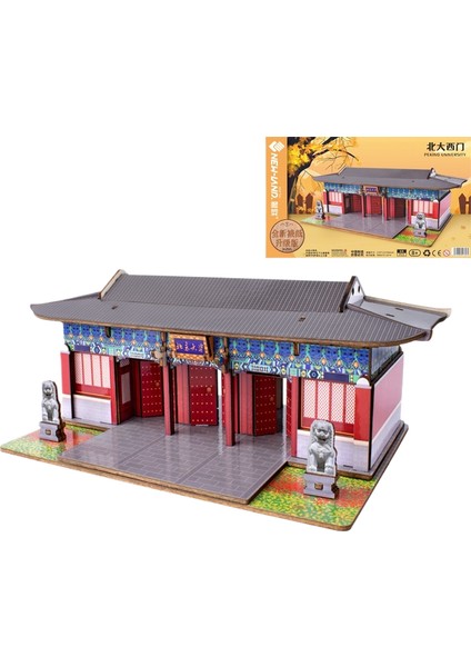 Ahşap 3D Üç Boyutlu Bulmaca Dıy Eğitici Oyuncaklar Antik Mimari Kalıp Şekli (Yurt Dışından)