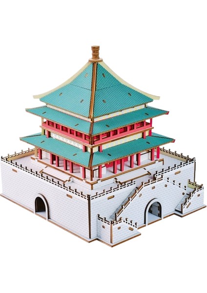 Ahşap 3D Üç Boyutlu Bulmaca Dıy Eğitici Oyuncaklar Antik Mimari Kalıp Şekli (Yurt Dışından)