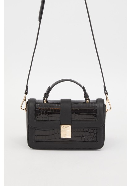 KROKO SİYAH Kroko Deri El Çantası
