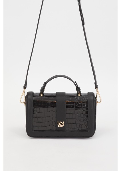 KROKO SİYAH Kroko Deri El Çantası fırsatları