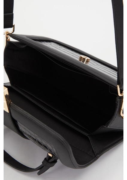 KROKO SİYAH Kroko Deri El Çantası indirimleri