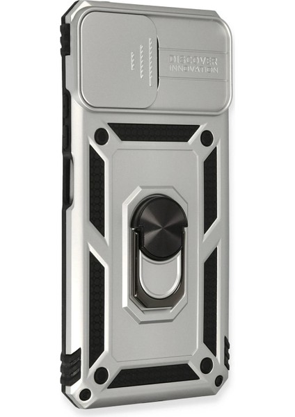 Xiaomi Mi 11 Lite Kılıf Pars Lens Yüzüklü Silikon - Gümüş Bstmy