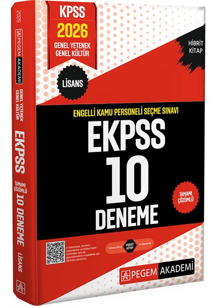 Pegem 2026 E-Kpss Lisans Engelli Kamu Personeli Seçme Sınavı Tamamı Çözümlü 10 Deneme