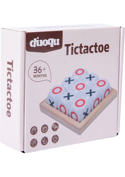 Ahşap Xo Üç Bağlantılı Tic-Tac-Toe Çocuk Erken Eğitim Eğitici Oyuncaklar (Yurt Dışından)