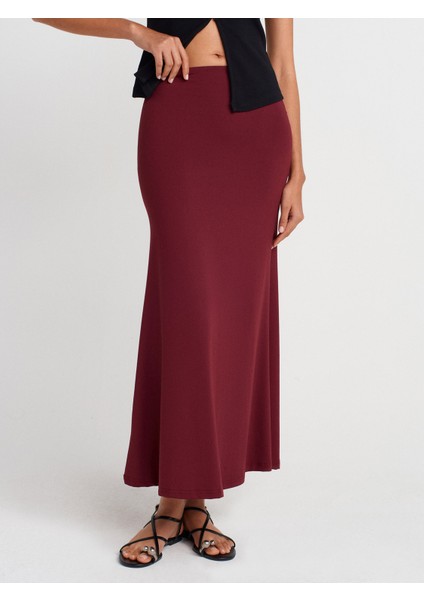 80362 Yüksek Bel Uzun Etek-Bordo fırsatları