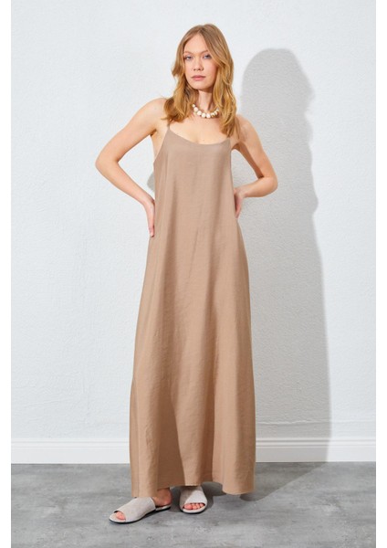 Kadın Vizon U Yaka Salaş Modal Elbise modelleri