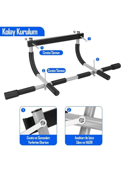 Kapı Barfiksi Çok Fonksiyonlu Mekik Şınav Barfix Aleti Demiri Çubuğu Chin Up Pull Up Demiri