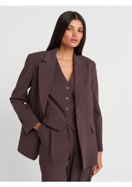 60759 Blazer Ceket-Kahve