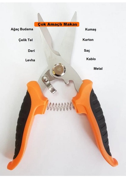 Teneke Makası Köşebent Makası Çok Amaçlı Makas Sac Kesme Makası Metal Plastik Tel Makası