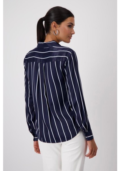 Lacivert Çizgili Viskon Gömlek indirimleri