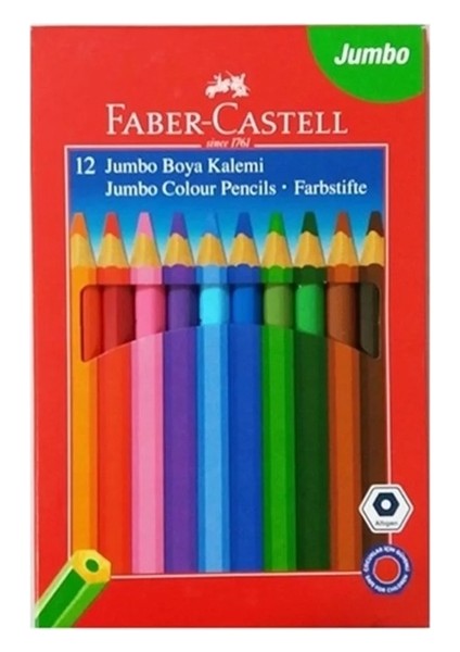 Faber Castell Jumbo Kuru Boya Kalemi Üçgen 12LI - 2 Adet