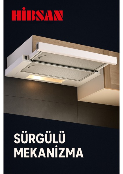 Hibsan 8062 W 60 Beyaz Aspiratör