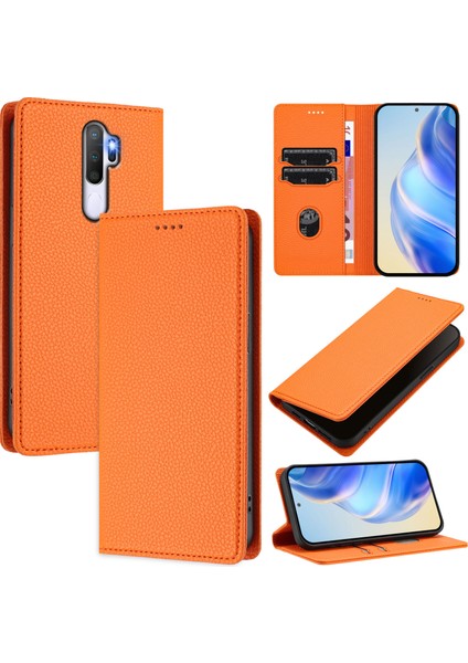 Oppo A9 2020 4g/a5 2020 4g Için Kılıf Manyetik Kapatma Ince Rfıd Engelleme Deri Cüzdan Telefon Kılıfı Kart Yuvaları ile (Yurt Dışından)