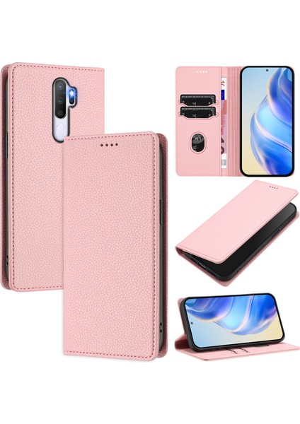 Oppo A9 2020 4g/a5 2020 4g Için Kılıf Manyetik Kapatma Ince Rfıd Engelleme Deri Cüzdan Telefon Kılıfı Kart Yuvaları ile (Yurt Dışından)