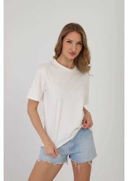 One Two Three Kadın T-Shirt %95 Koton %5 Elestan fiyatları