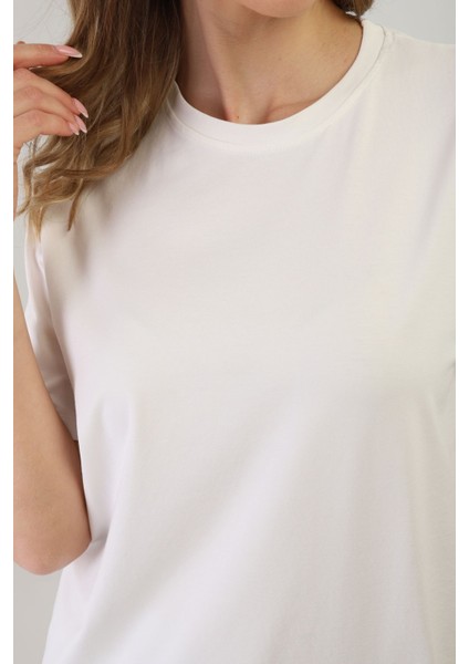 One Two Three Kadın T-Shirt %95 Koton %5 Elestan modelleri