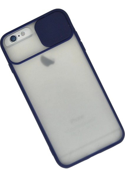 Iphone 6 Plus Kılıf Palm Buzlu Kamera Sürgülü Silikon - Lacivert Bstmy
