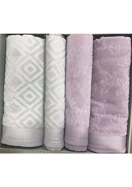 4 Parça Best Hamam Seti, Banyo Havlu Takımı-Pastoral Lila Gri fiyatları