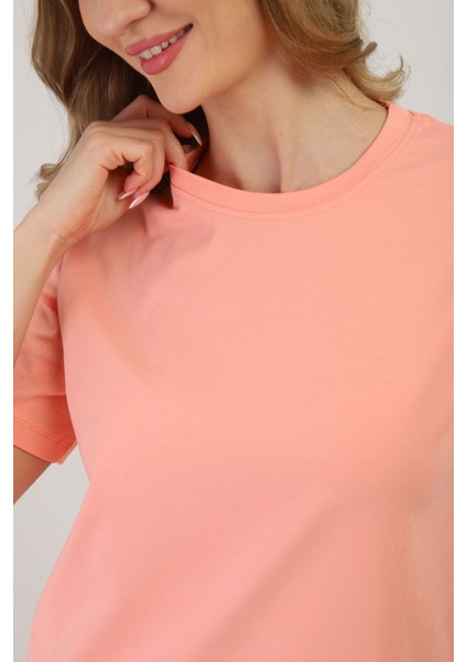 One Two Three Kadın T-Shirt %95 Koton %5 Elestan modelleri