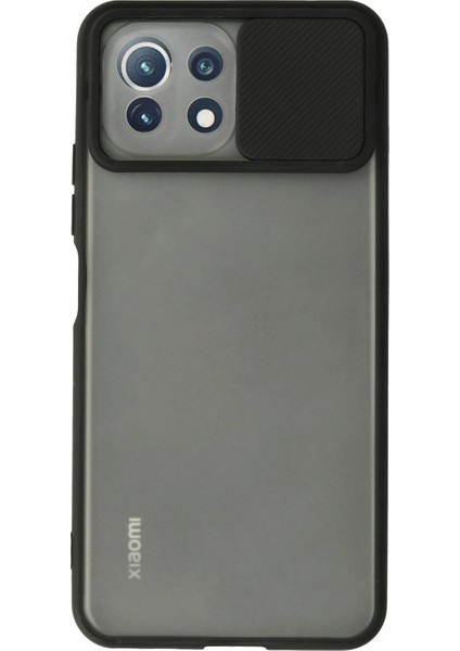 Xiaomi Mi 11 Lite Kılıf Palm Buzlu Kamera Sürgülü Silikon - Siyah Bstmy