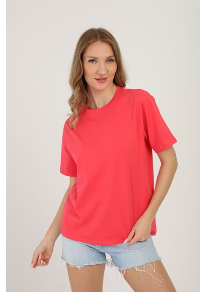 One Two Three Kadın T-Shirt %95 Koton %5 Elestan