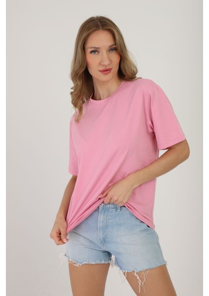 One Two Three Kadın T-Shirt %95 Koton %5 Elestan