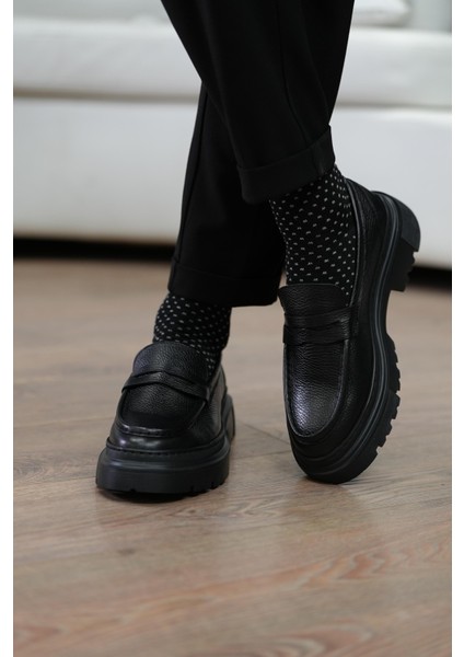 K416 Ramonelli Model Gerçek Deri El Yapımı Erkek Siyah Casual Ayakkabı indirimleri