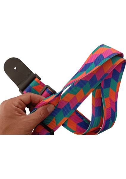 RJ200-C5 Gitar Askısı Deluxe Guitar Strap Deri Başlıklı 2 Katlı