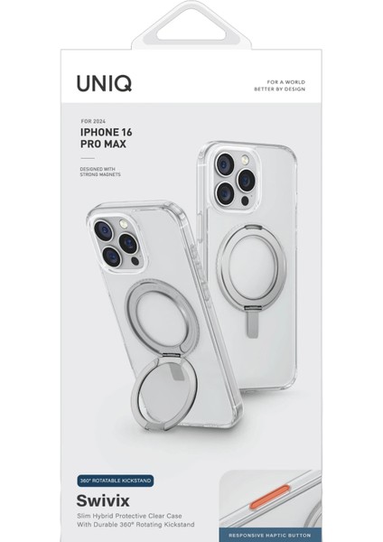 Iphone 16 Pro Max Kılıf Swivix Hibrit Polikarbonat 360 Dönerli Magsafe Özellikli (Magclick™) Kapak