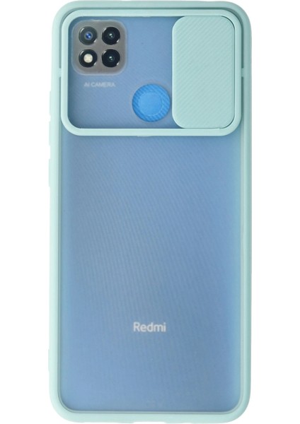 Xiaomi Redmi 9c Kılıf Palm Buzlu Kamera Sürgülü Silikon - Turkuaz Bstmy