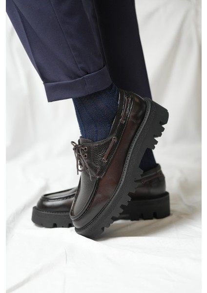 K512 Ortega Model Hakiki Deri El Yapımı Erkek Kahverengi Casual Ayakkabı modelleri