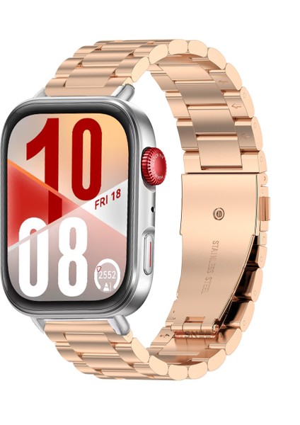 Huawei Watch Fit 4 Fit 4 Pro Uyumlu Paslanmaz Döküm Çelik Metal Kordon Dayanıklı ve Şık
