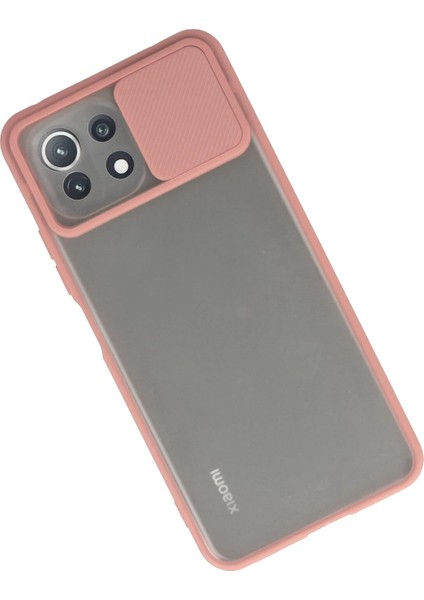Xiaomi Mi 11 Lite Kılıf Palm Buzlu Kamera Sürgülü Silikon - Pembe Bstmy