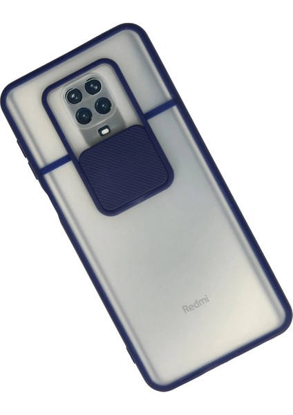Xiaomi Redmi Note 9 Pro Kılıf Palm Buzlu Kamera Sürgülü Silikon - Lacivert Bstmy