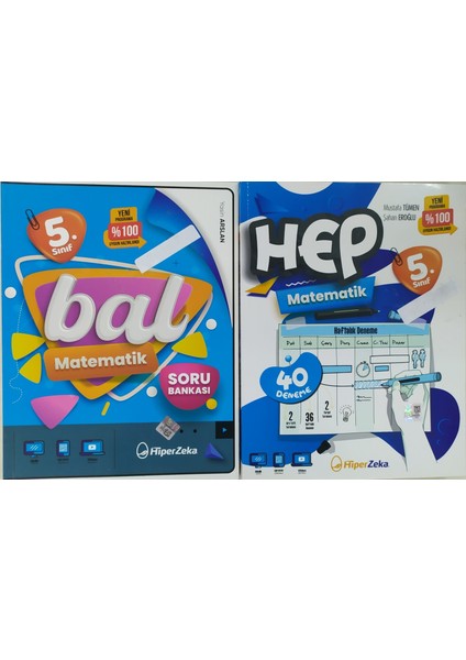 Hiper Zeka Yayınları 5. Sınıf Bal Serisi Matematik Soru Bankası -Hep Haftalı Deneme