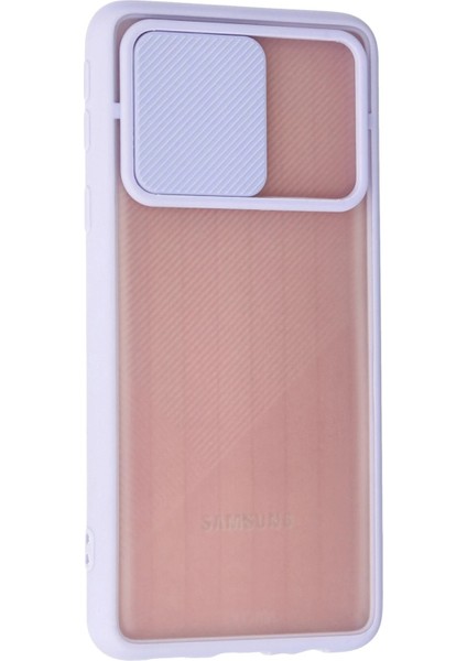 Samsung Galaxy A01 Core Kılıf Palm Buzlu Kamera Sürgülü Silikon - Lila Bstmy