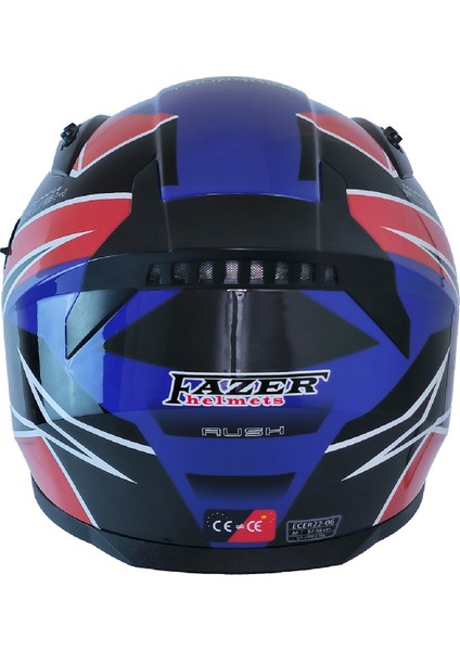 Motosiklet Kask Ece 22.R06 Double Vizörlü Full Face Motor Kaskı Rush fırsatları