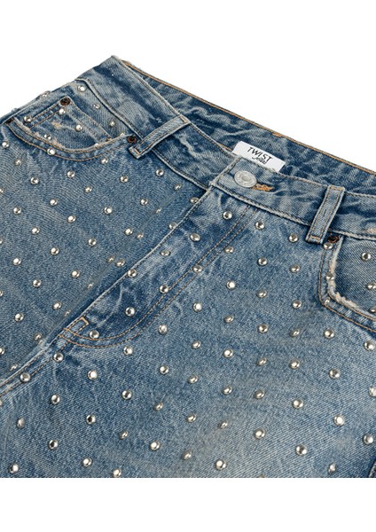 Hotfıx Baskılı Relaxed Fit Jean Pantolon TS1250018045AC7
