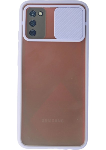 Samsung Galaxy A02S Kılıf Palm Buzlu Kamera Sürgülü Silikon - Lila Bstmy