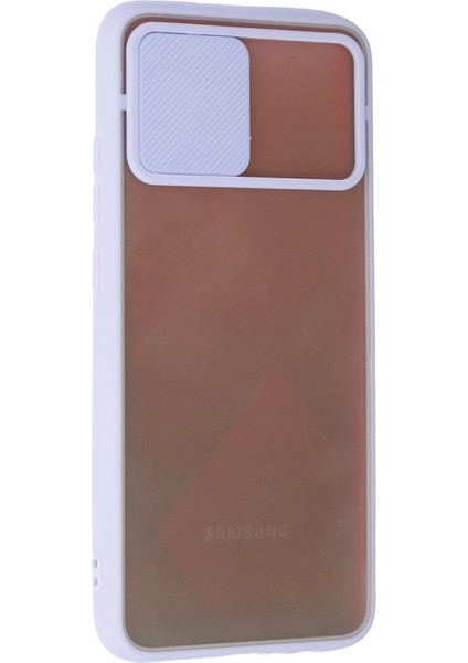 Samsung Galaxy A02S Kılıf Palm Buzlu Kamera Sürgülü Silikon - Lila Bstmy