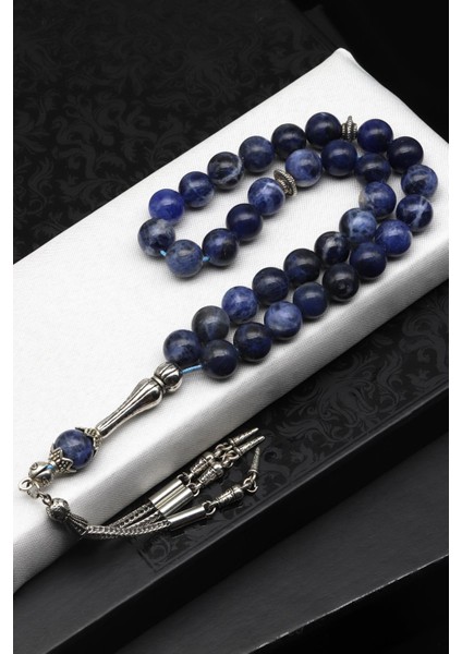 Sodalit Doğal Taş Tesbih 10 mm Küre Kesim