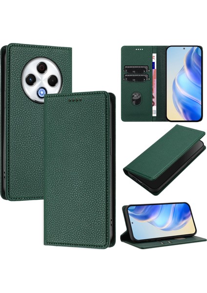 Tecno Spark 30 4g Için Kılıf Manyetik Kapatma Ince Rfıd Engelleme Deri Cüzdan Telefon Kılıfı Kart Yuvaları ile (Yurt Dışından)