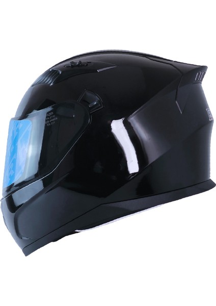 Motosiklet Kask Ece 22.R06 Double Vizörlü Full Face Motor Kaskı Black