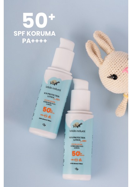 %100 Doğal 50+ Spf Yüksek Korumalı Çocuk Bade Natural Güneş Koruyucu Losyon Mineral Filtreli 100 ml