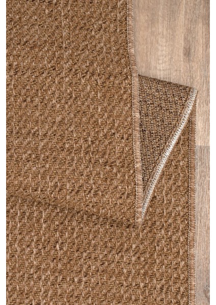 Juteks Naturel Jüt Halı Örme Kilim Sisal Hasır Halı Yıkanabilir Mutfak Balkon Halısı Kaymaz Taban Bej Renk