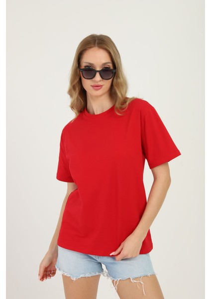 One Two Three Kadın T-Shirt %95 Koton %5 Elestan