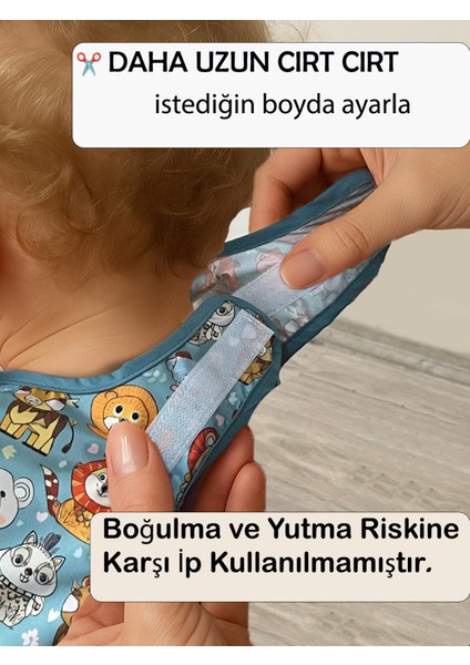 Mama Önlüğü, Uzun Kollu Mama Önlüğü - Mavi | Blw Uyumlu, Su Geçirmez, Ipsiz Güvenli Tasarım