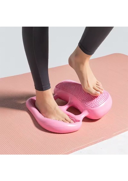Ayak Denge Pedalı Egzersiz Aleti Ev Fitness Için Şişme Mini Stepper Pembe