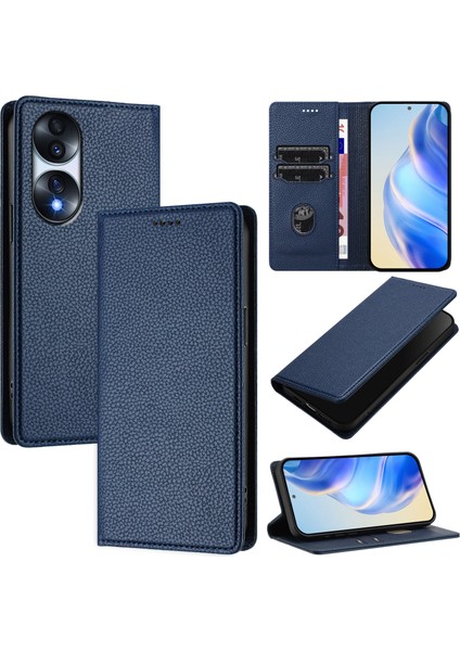 Honor 70 5g Için Kılıf Manyetik Kapatma Ince Rfıd Engelleme Deri Cüzdan Telefon Kılıfı Kart Yuvaları ile (Yurt Dışından)