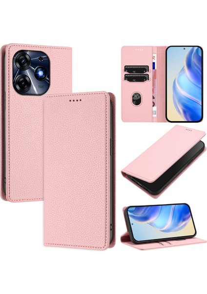 Tecno Spark 10 Pro 4g Için Kılıf Manyetik Kapatma Ince Rfıd Engelleme Deri Cüzdan Telefon Kılıfı Kart Yuvaları ile (Yurt Dışından)